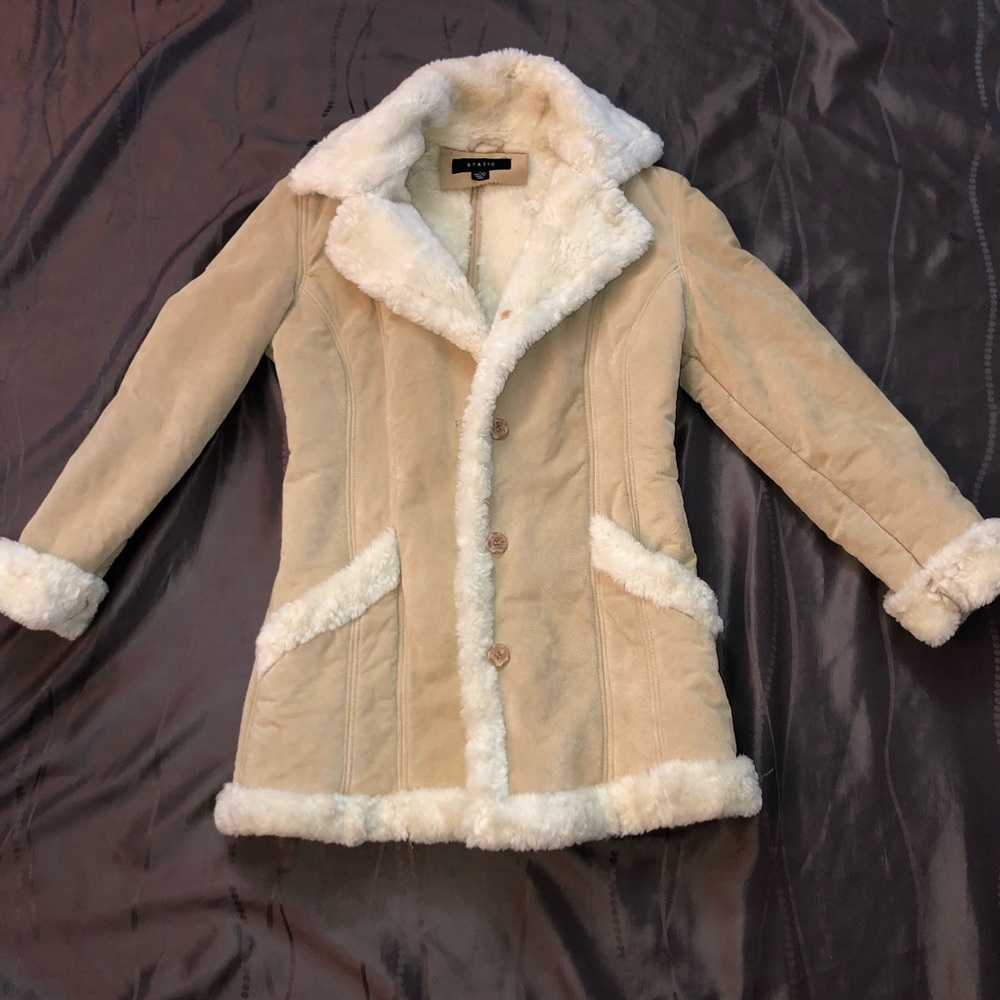 Tan Suede Coat w/ Fur Lining